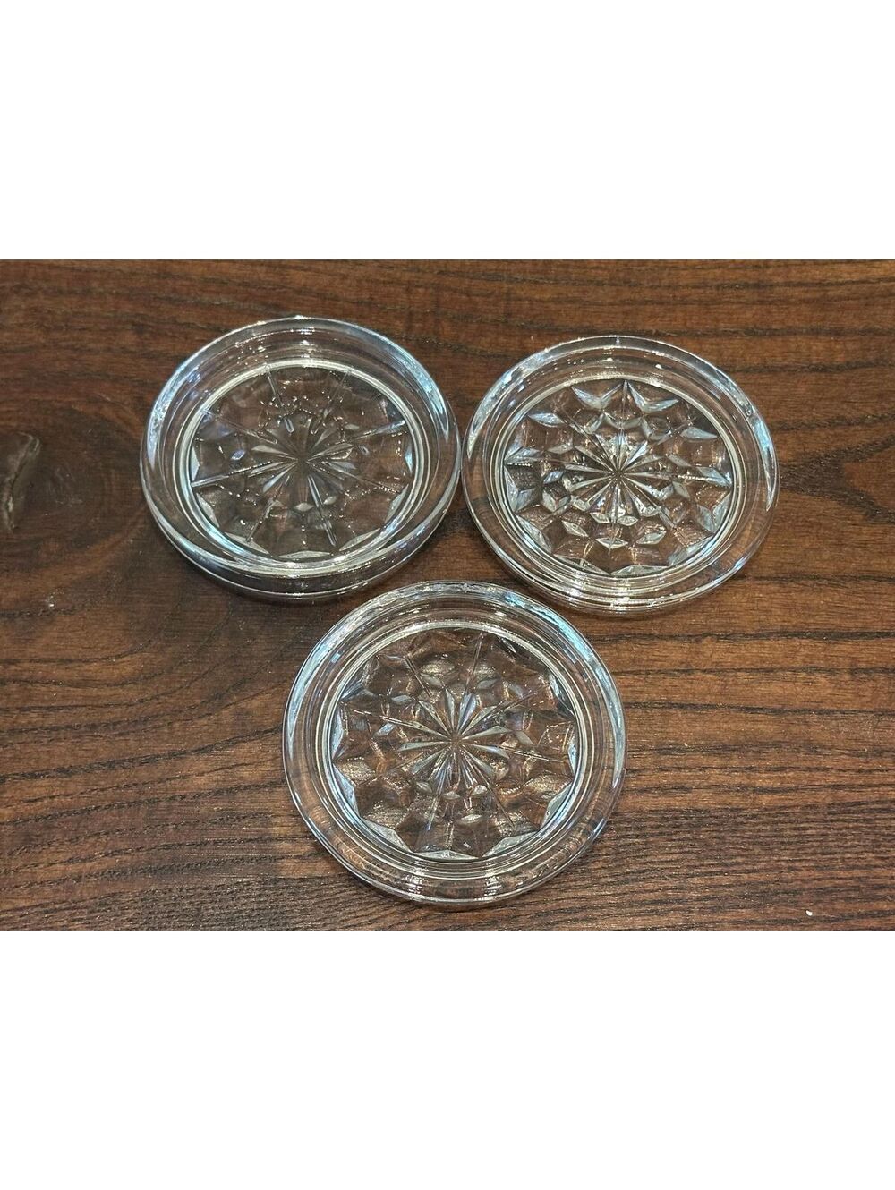 Vintage Fostoria American Clear Glass Coasters Set of 3